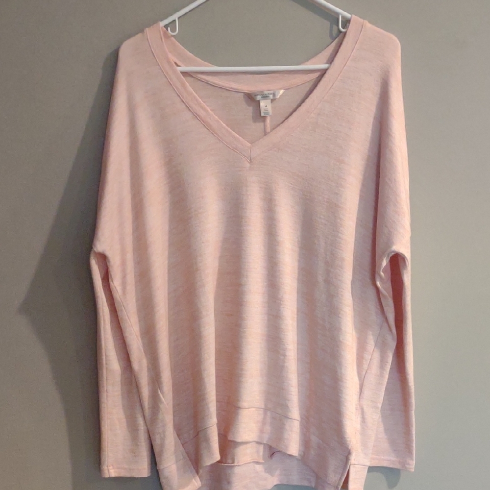 Banana Republic Women's Medium Luxespun Blush Long Sleeve‎ V-Neck Sweater